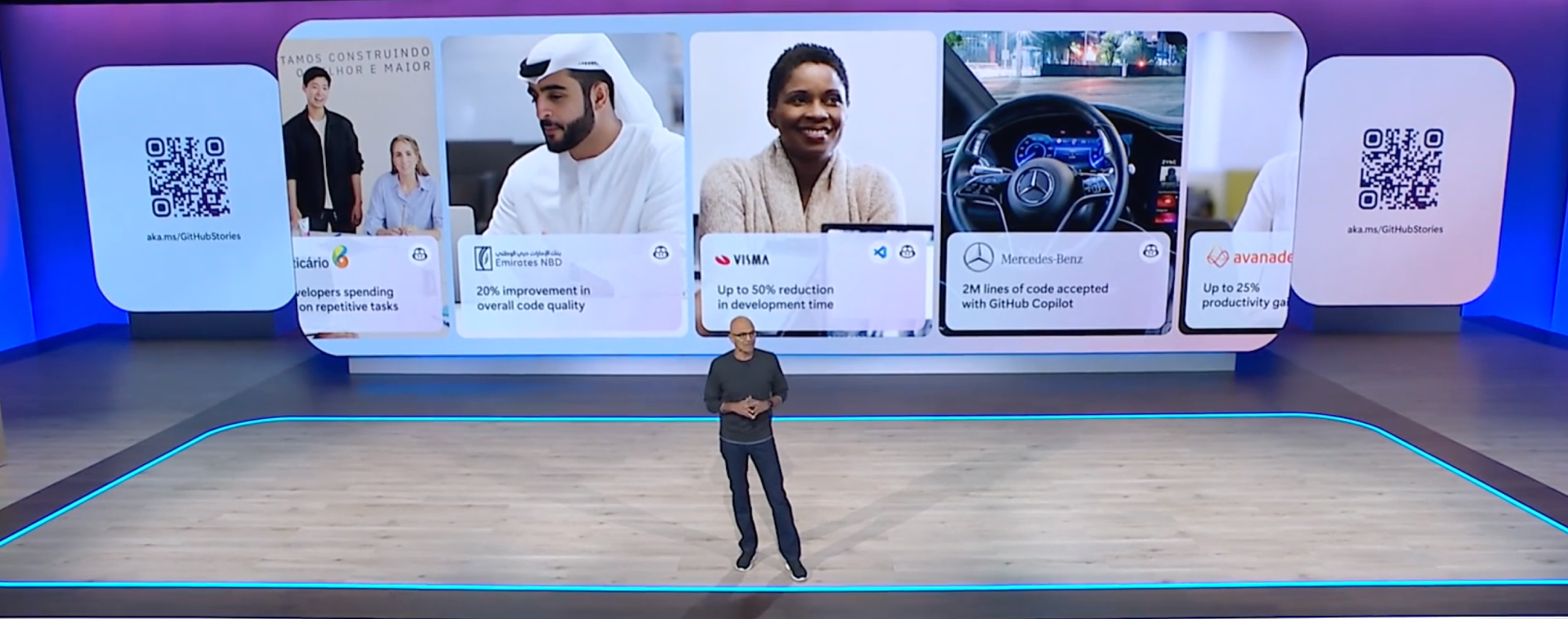 Microsoft CEO and Chairman Satya Nadella delivers a keynote speech at Microsoft Build 2025.